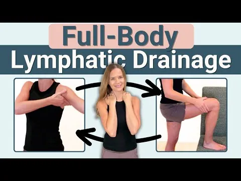 Alternative lymphatic massage tools: roller, dry brush, and oil on mat