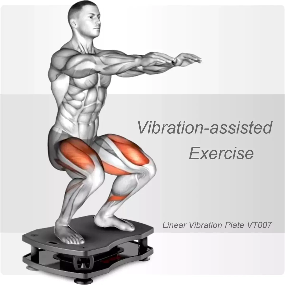 Beginner and runner using vibration plates at different speed settings