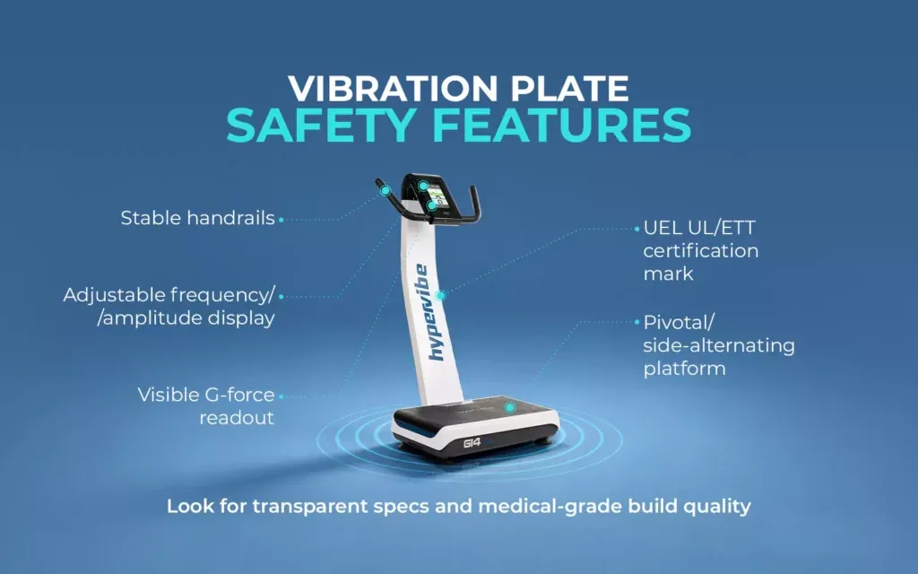 Dual-motor vibration plate machine on a light wood floor