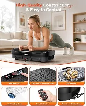 Electric motor and drive belt inside a vibration plate base