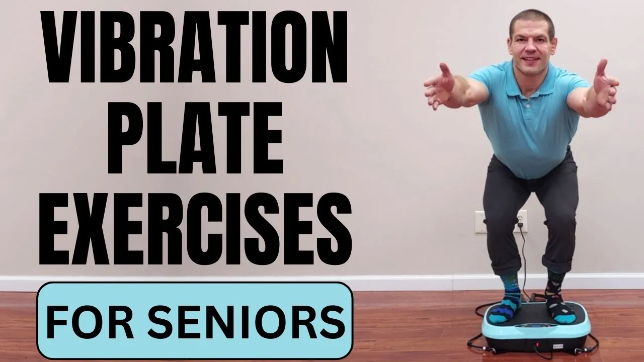 Vibration plate set up safely on a level floor near a chair