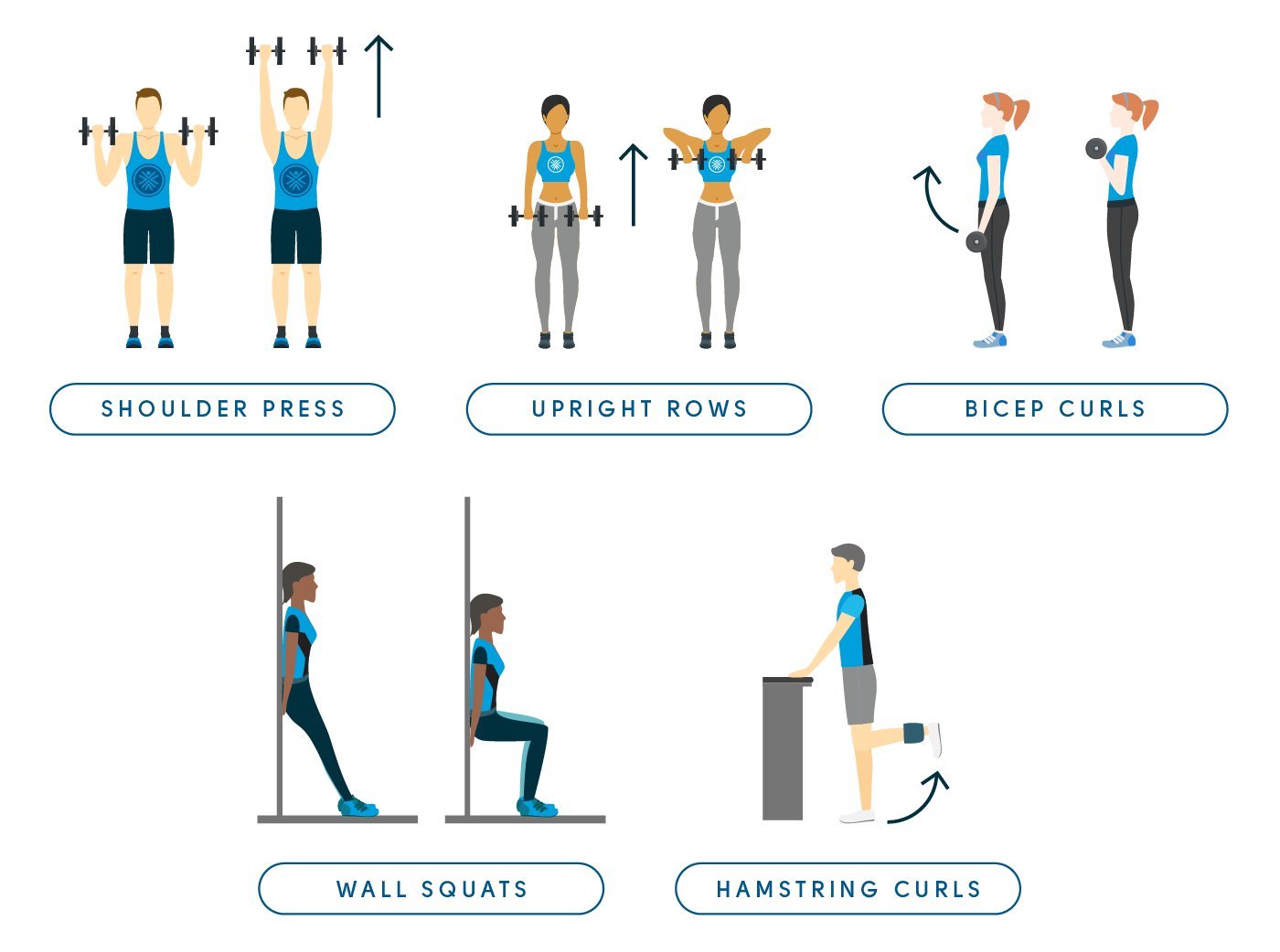 Woman doing bone density exercises with dumbbells in a bright home gym